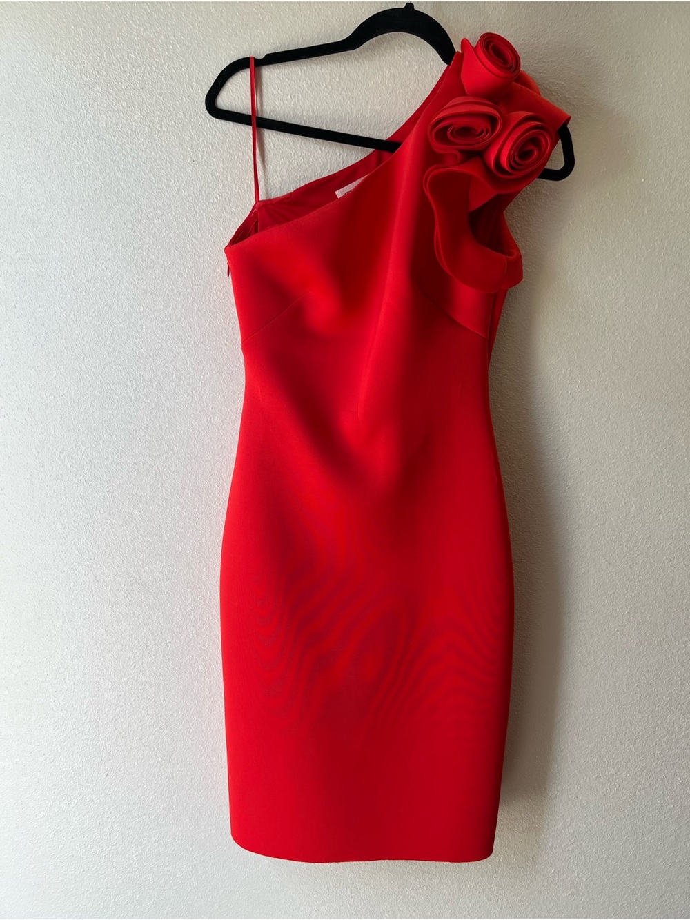 Eliza J Red One-Shoulder Rosette Cocktail Dress